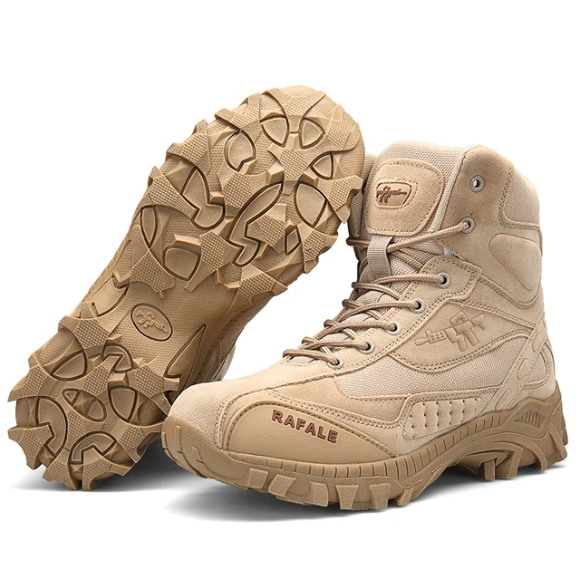 Men Army Tactical Combat Military Lace Ankle Boots Outdoor Hiking Desert Shoes 