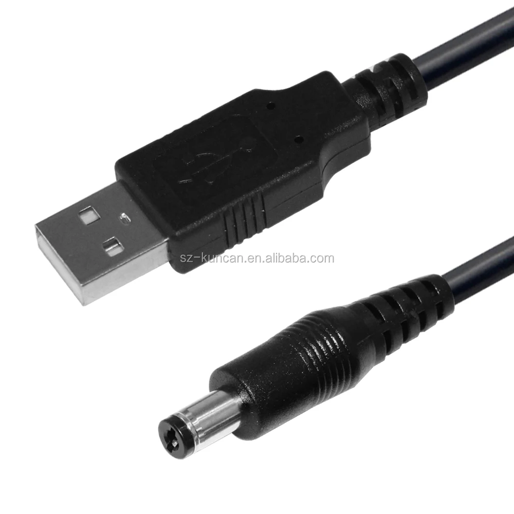USB à 3.5mm x 1.35mm Prise Barrel Jack 5V DC Cordon d'alimentation Câble