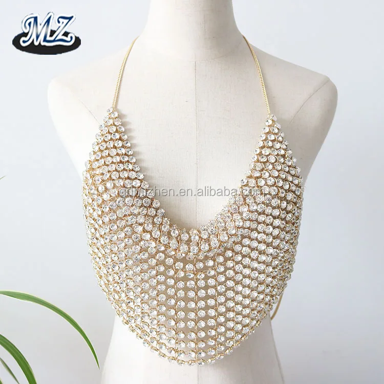 Bling Rhinestone Body Chest Chain Erotic Lingerie Sexy Crystal