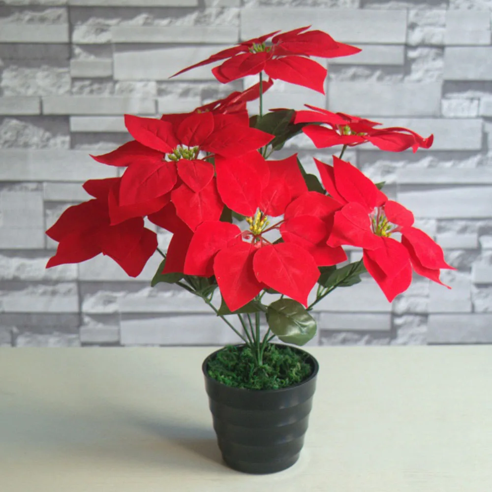 7ヘッド人工クリスマスフラワーブーケベルベットレッドクリスマスフラワーポインセチアフラワー人工 Buy 7ヘッド人工クリスマスフラワー ベルベットの赤いクリスマスフラワー 造花 Product On Alibaba Com
