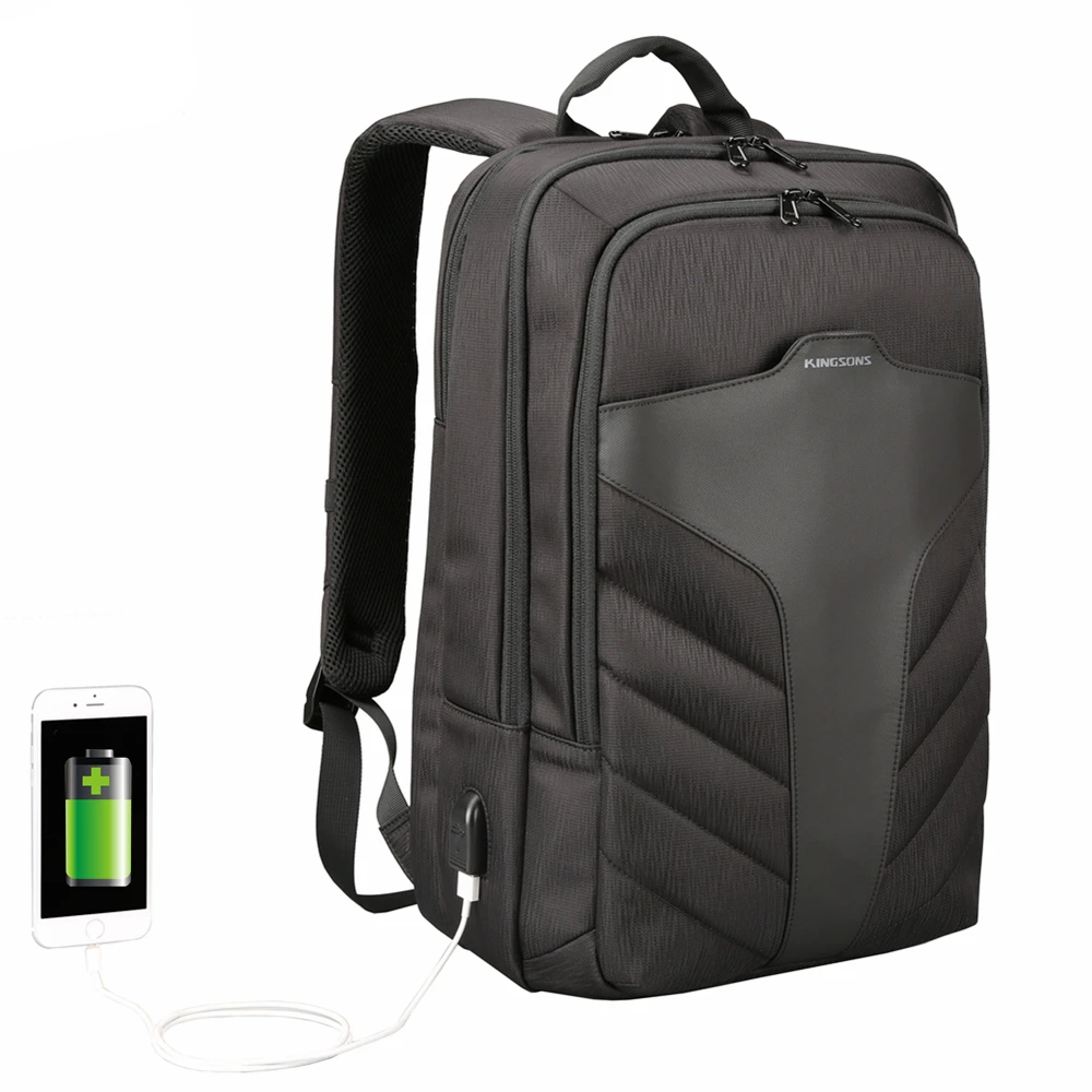 Kingsons Hot Sale  Fashion men business Backpack bagpack rucksack bag laptop backpack usb port