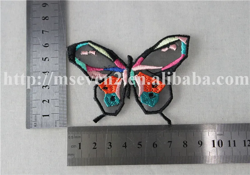 Красивые красочные вышитые дизайнерские 3d нашивки с бабочками для детской