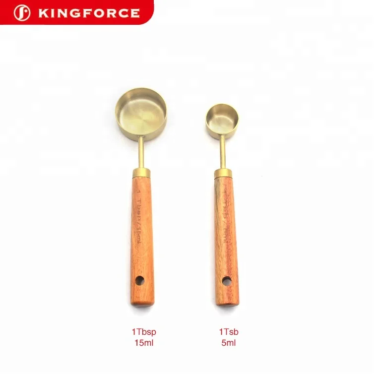 
 Kingforce набор из 8 мерных стаканчиков и мерных ложек из нержавеющей стали цвета розового золота  