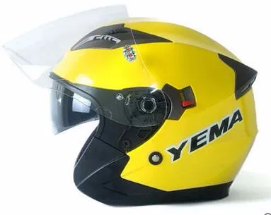 YEMA Helmet Jethelm DW-611 bromfiets scooter ECE06 3/4 halve helm voor heren en dames, mat zwart, L