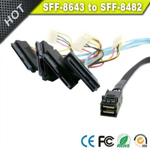 Internal Mini SAS SFF-8643 to SFF-8482 Connectors with SATA Power