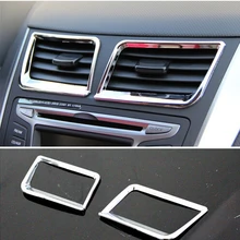 Car Accessories central air-conditioning outlet cover ABS chrome plate For Hyundai Solaris accent sedan hatchback 2011-2015