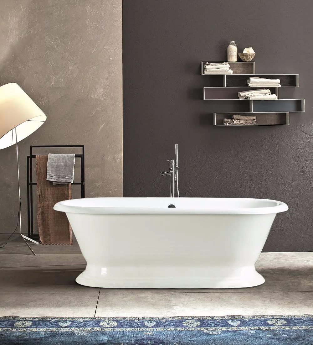 72'' Double Ended Cast Iron Bathtub On Pedestal Buy Cast Iron Bathtub