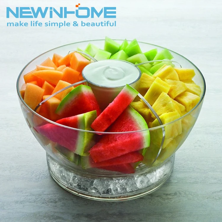 Serving Bowl Set Custom Chilled Ice Plastic Salad Bowl With Lid