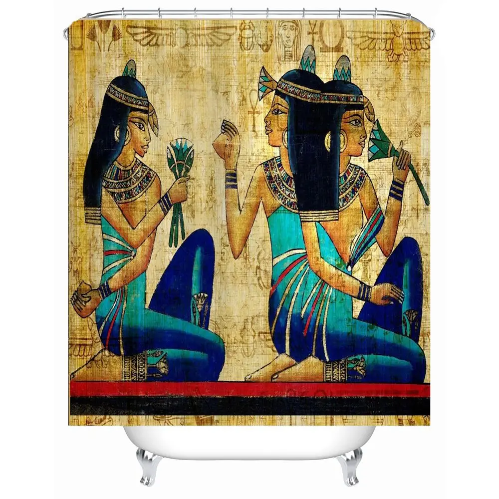 Yutong Egypt Shower Curtain Egyptian And Chinese Mural Women Papyrus Bathroom Curtains Polyester Waterproof Bath Decor Buy Disposable Shower Curtain