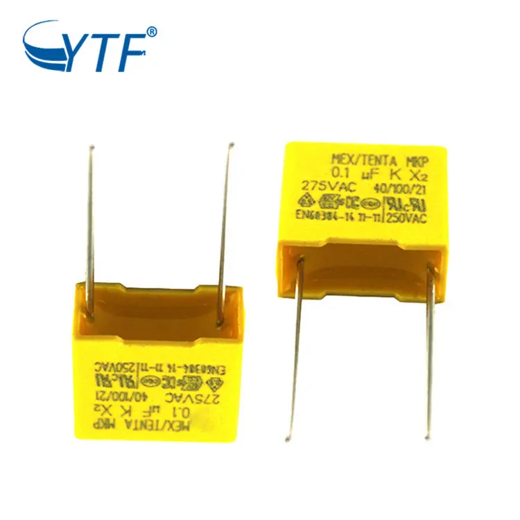 Yellow box type polypropylene capacitor 0.1UF 275V X2 Safety capacitors