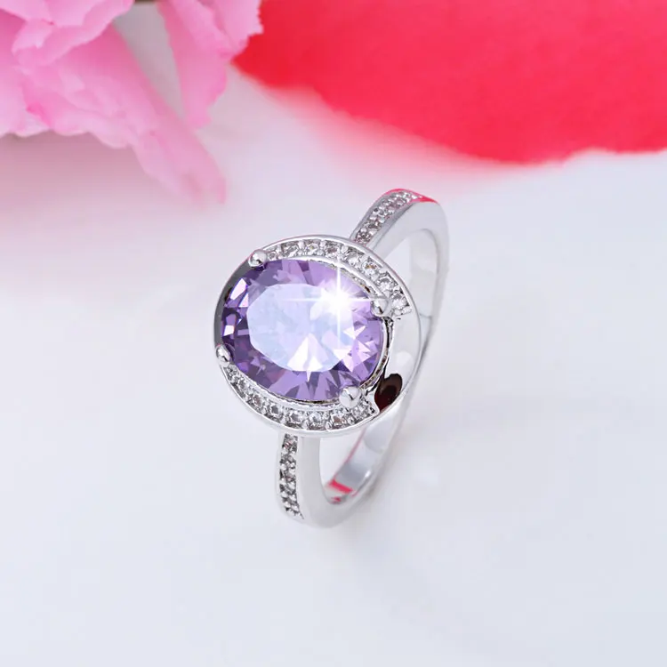 Perfect Round CZ Diamond Cut Russian Lab 18K White Gold Plated Engagement Ring Size 6, 7, or 8