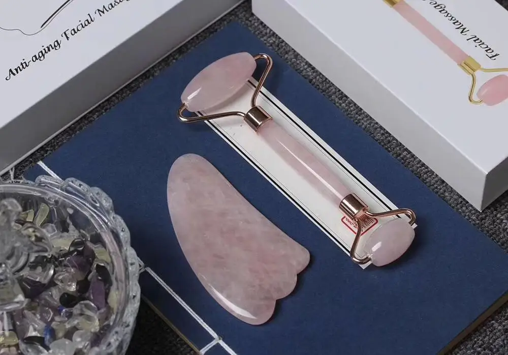 Натуральный нефритовый ролик для лица и массажный инструмент гуаша для лица, глаз, шеи, кожи, массажа тела и омоложения кожи, похудения