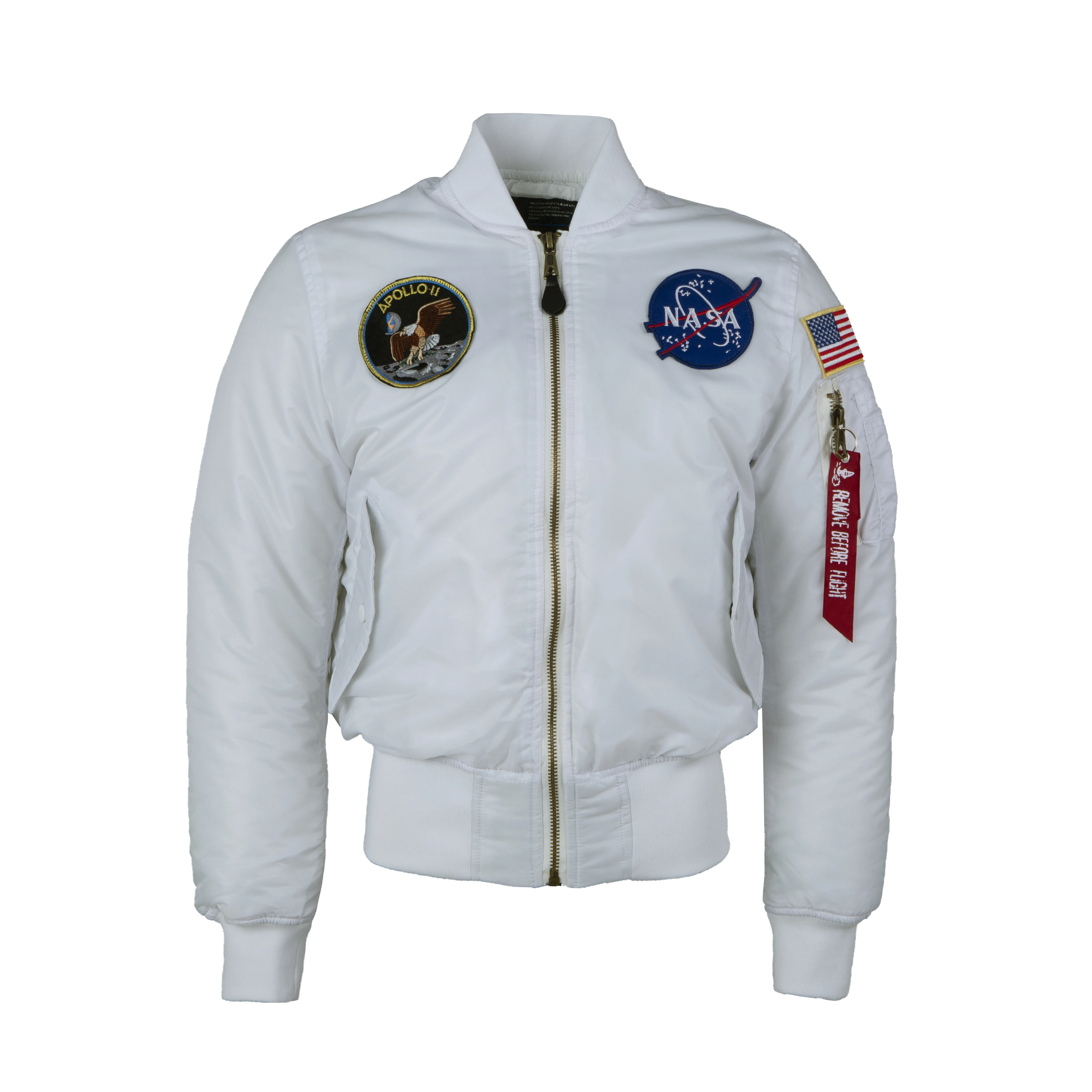 Wholesale Mens Flight Bomber Jacket White - Quick Dry