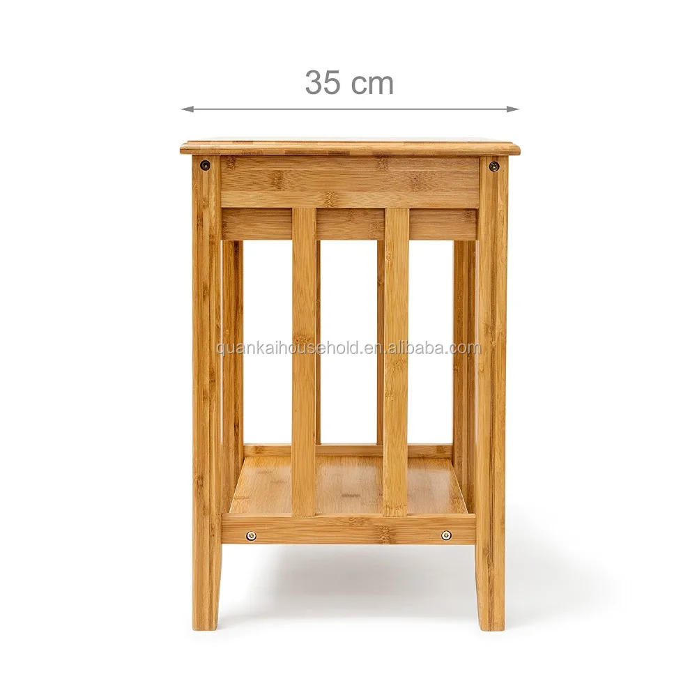Natural Bamboo Side Table With Drawer Bamboo Sofa Side Desk Small Double Table  Bedside Table