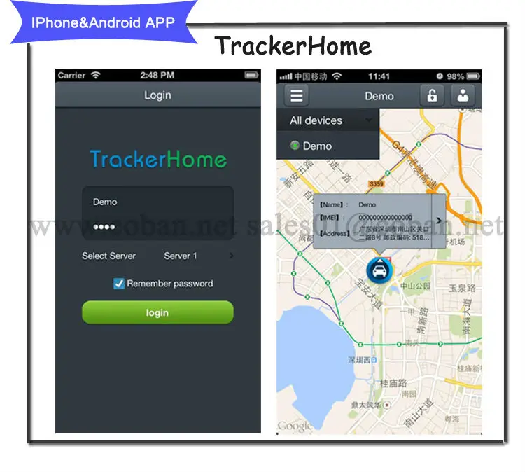 GPS Tracker 103B with auto answer/anti theft/remote controller/build out antenna for car/vehicel/taxi tracking