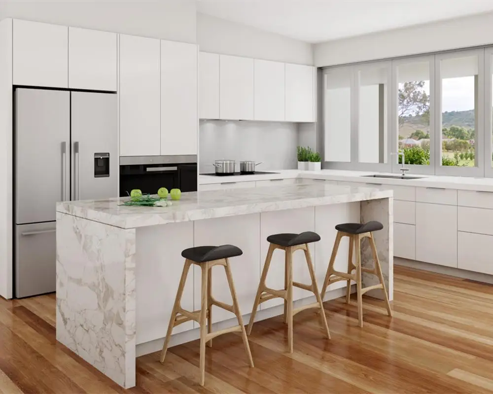 Vermont Project in Perth Australia White Modern Two Pack Paint Kitchen Cabinet Design