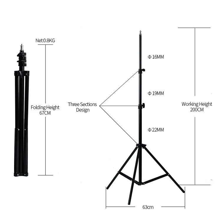 2M(79in) Light Stand Tripod With 1/4 Screw Head For Photography Studio Softbox Video Flash Umbrellas Reflector Lighting Photo