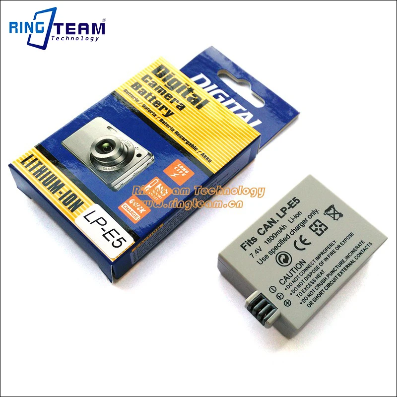 Rechargeable LP-E5 Battery for Canon EOS Rebel Xsi Cameras