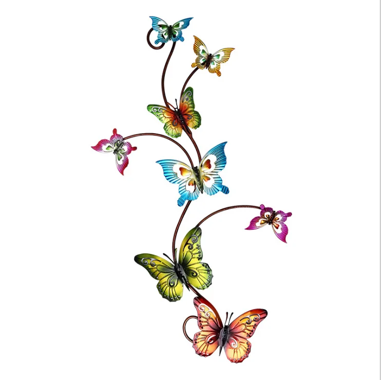 Terynbat 3pcs metal butterfly wall decoration home wall hanging 3D art decoration indoor and outdoor wall decoration 