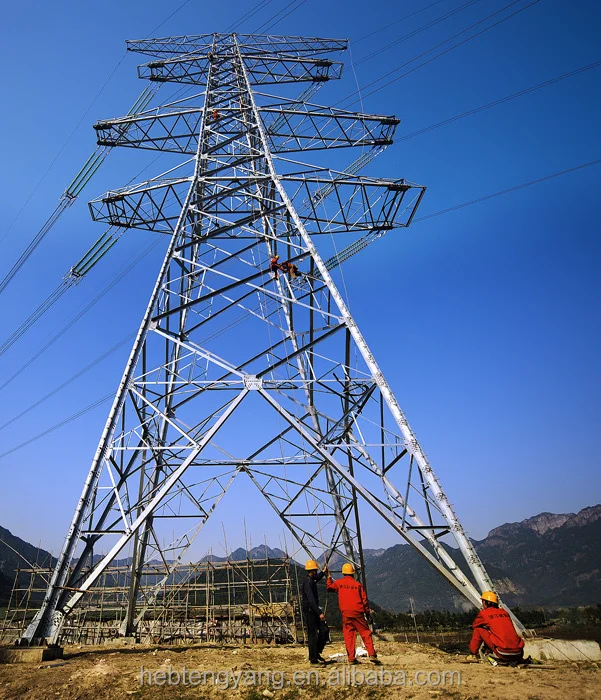 angle steel self supporting transmission line steel lattice tower
