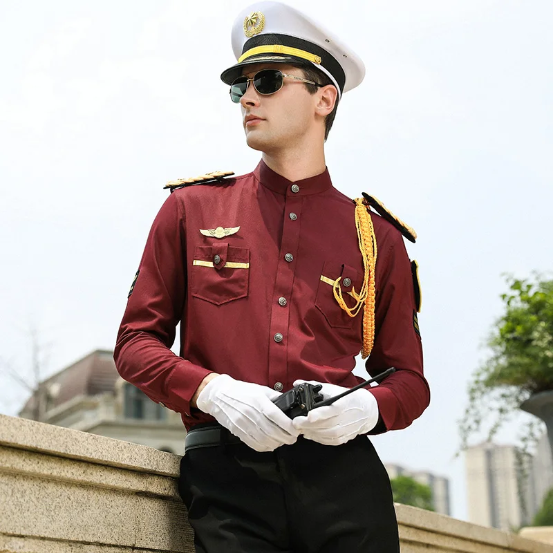 Summer Short Sleeve Security Guard Dress Uniform with Stand Collar