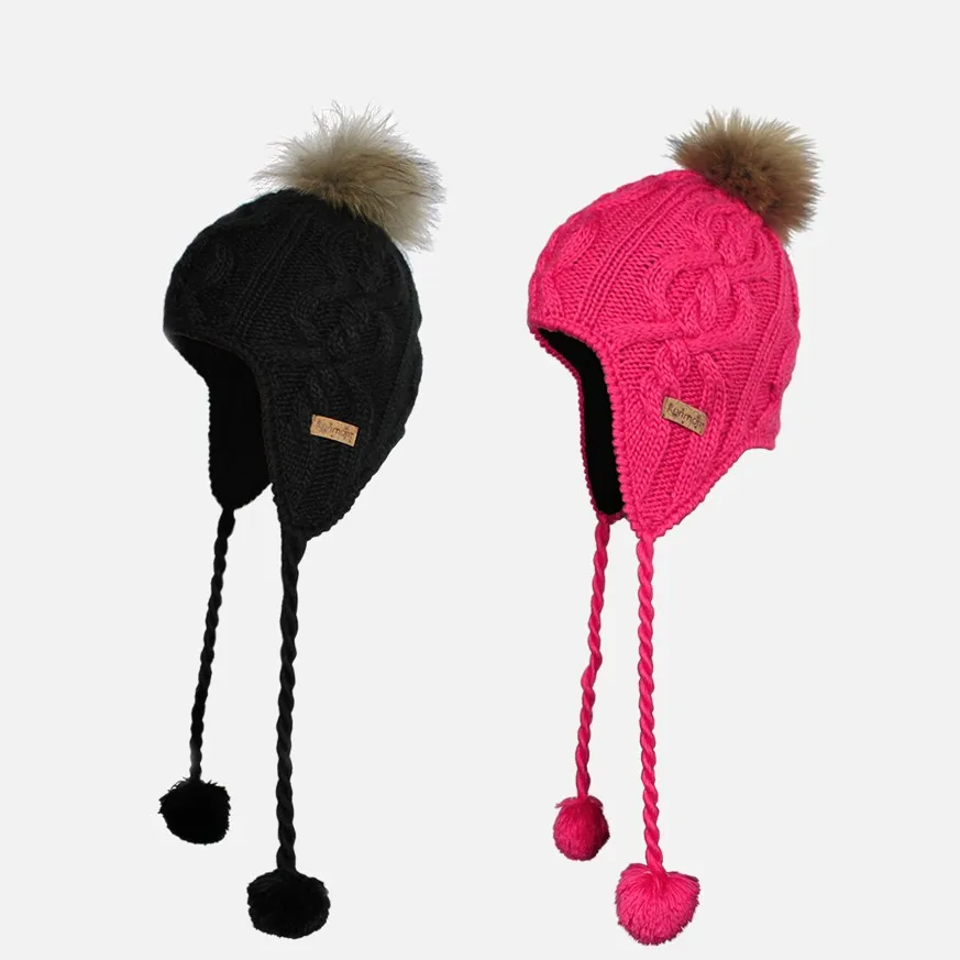 ski hats with pom poms