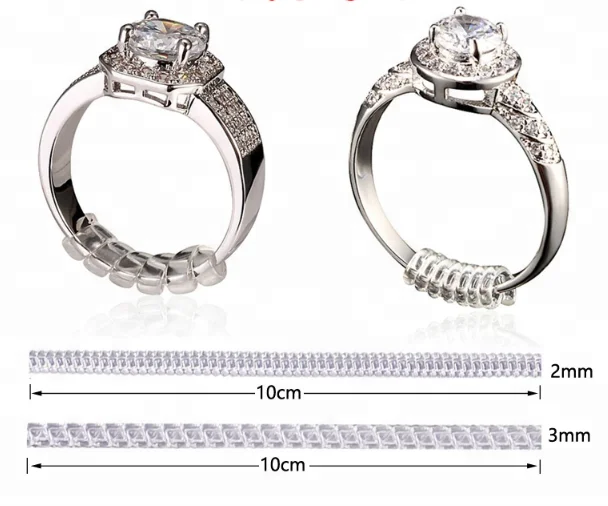 GWHOLE Ring Size Adjuster with Silver Polishing Cloth,Set of 4 (2mm/3mm)