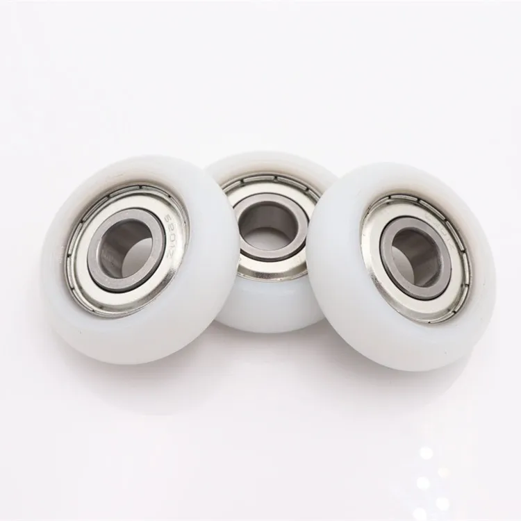 Round Type Plastic Nylon Pulley Wheel With 6201 Bearing For Cabinet ...