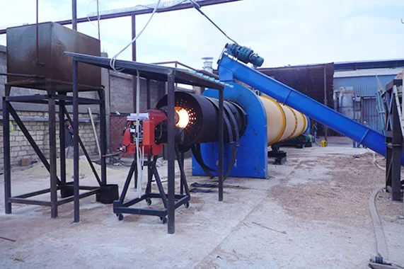 Эффективная вращающаяся сушилка для опилок с дизельной горелкой