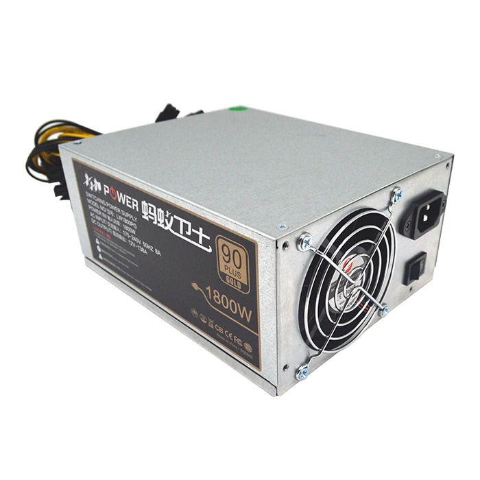 Блок питания модульный для 6 GPU Gold 92% Machine 1000w 1600w 1800w 6 GPU для S7 S9 L3 + D3 APW3 > 1000W Desktop