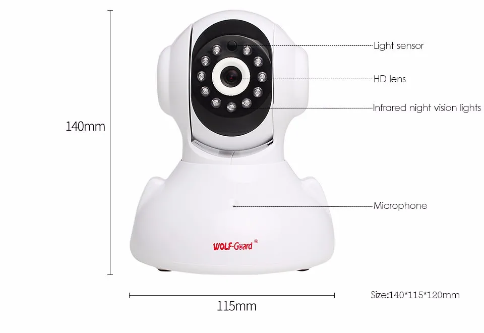 WolfGuard Smart WIFI  IP  Camera Security  Alarm System