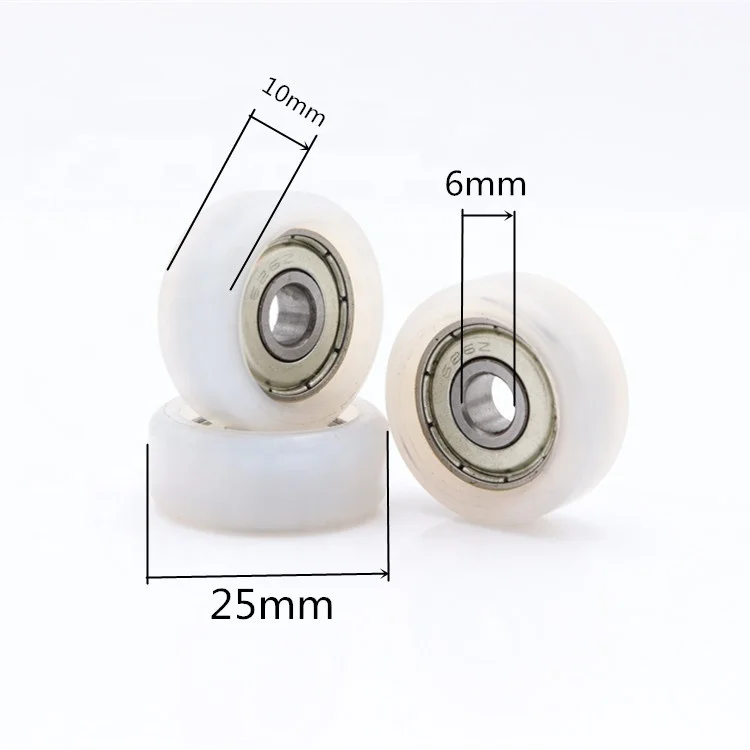 Puleggia in nylon 222 mm spessore 10 foro 10 mm su cuscinetto