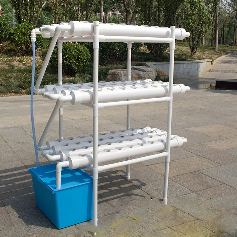 NFT 3 Layer 12  Pvc Pipe Hydroponic System With LED  to  Grow  Vegetable Garden Greenhouse Hydroponics Plastic