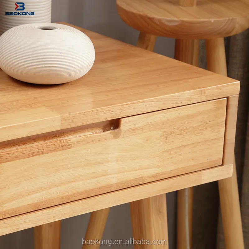 Simple Wooden Dressing Table With Drawer and Mirror Designs