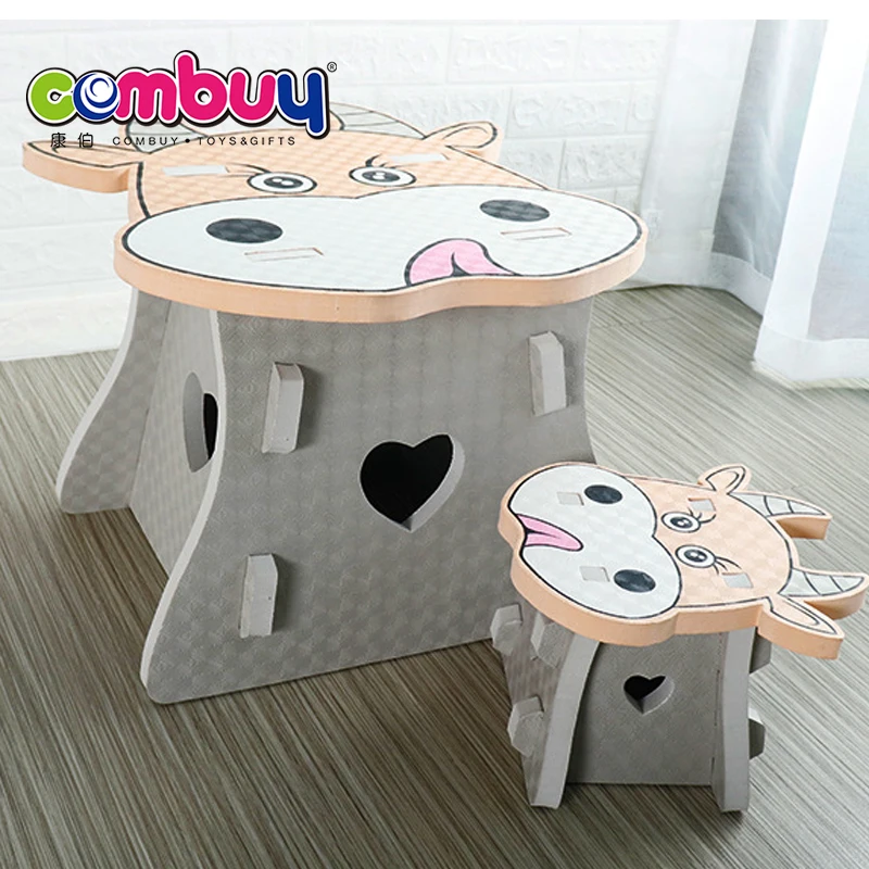 Cow Kids Set Assemble Puzzle Foam Table and Eva Chair