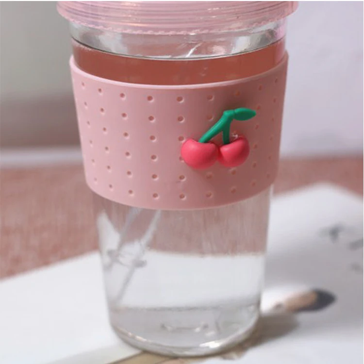 Portable Drinking Glasses Cup With Lids And Straws Cute - Temu Republic of  Korea