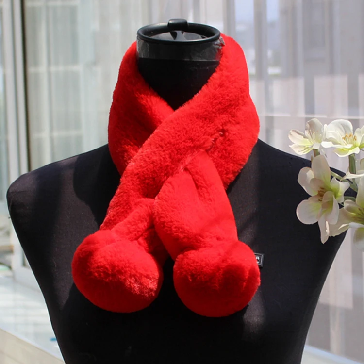 
Оптовая продажа, женский зимний шейный платок с помпоном из искусственного меха, теплые шарфы 