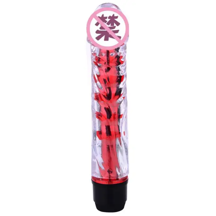 Factory Transparent Crystal Soft Penis Mandingo Flexible Vibrating Dildo Sex Toy for Women Best Crystal Penis  for Lady%