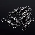 50Pcs Barrel Swivel Copper Stainless Steel Sea Fishing Tackle Hook Connector Fishing Snap Size 6