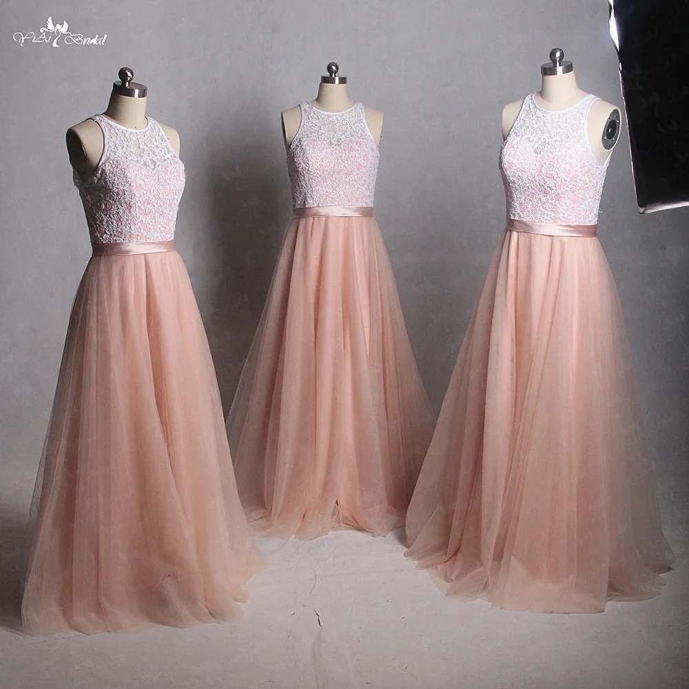 Lace peach bridesmaid dresses Clearance