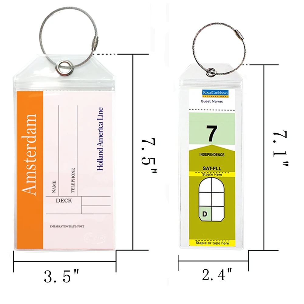 2022 Clear Pvc Cruise Tag Holder Luggage Etag Plastic Luggage Tags