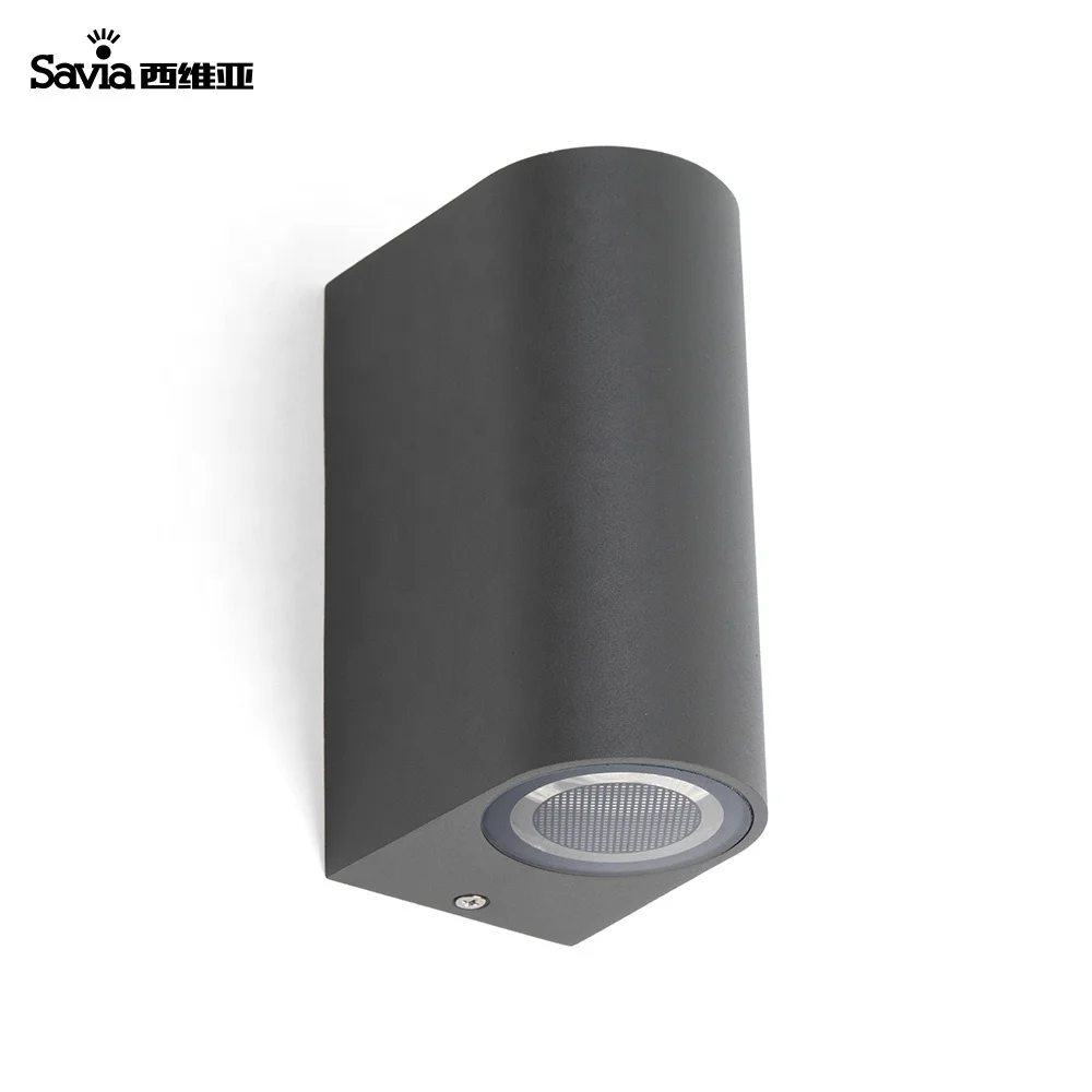 Алюминиевая уличная настенная лампа Savia вверх и вниз, современный светодиодный светильник 2 x GU10 для поверхностного монтажа, садовый водонепроницаемый светильник IP44, светильник для двора
