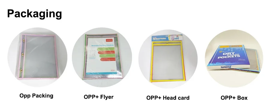 
 Карманы для сухого стирания многоразовые сухие стираемые рукава защищают прозрачный карман с двойной прострочкой и красочным краем  