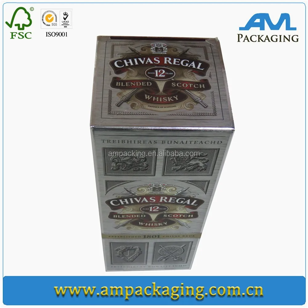 Empty High Quality Custom Printing Wine Packaging Embossed logo Whisky Paper Gift Box