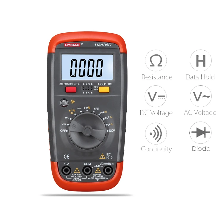 UA136D Digital Multimeter with Non Contact Voltage Electrical Tester