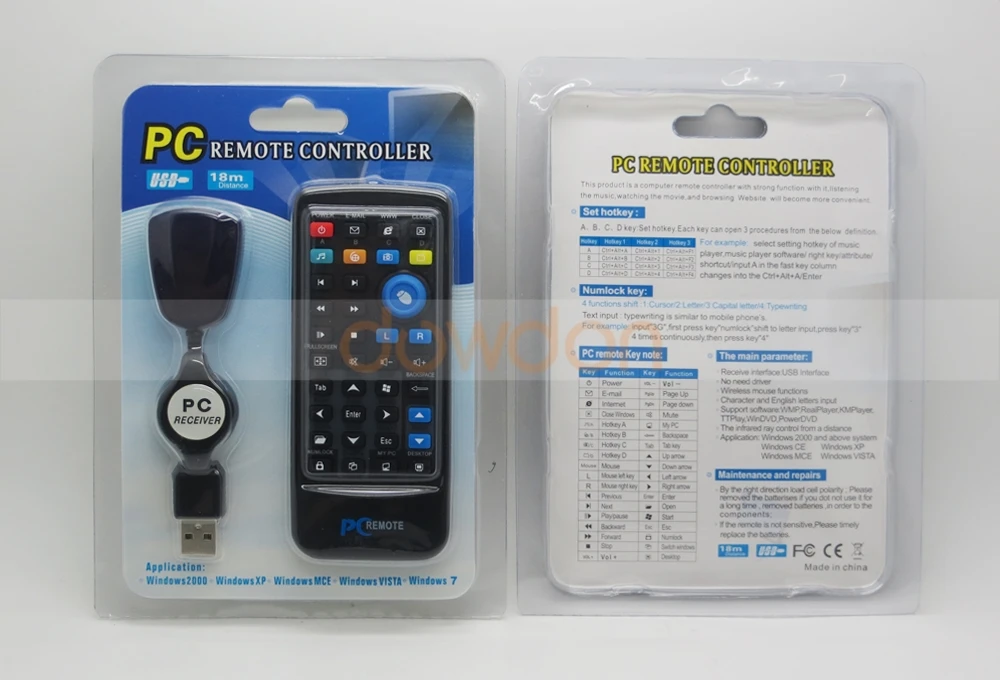 universal pc ir télécommande avec usb récepteur pour pc ordinateur  portable