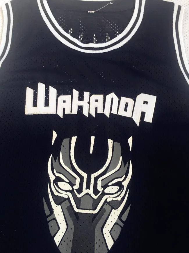 retro-city-threads Wakanda T'Challa Basketball Jersey Youth Medium