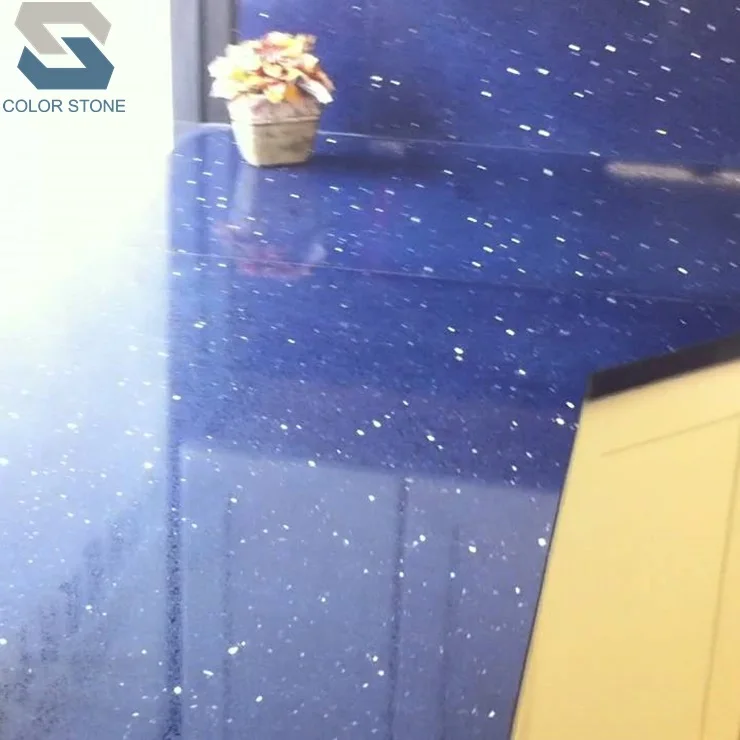Factory Direct Price Fabricated Artificial Dark Blue Quartz Countertops Cheap for Kitchen
