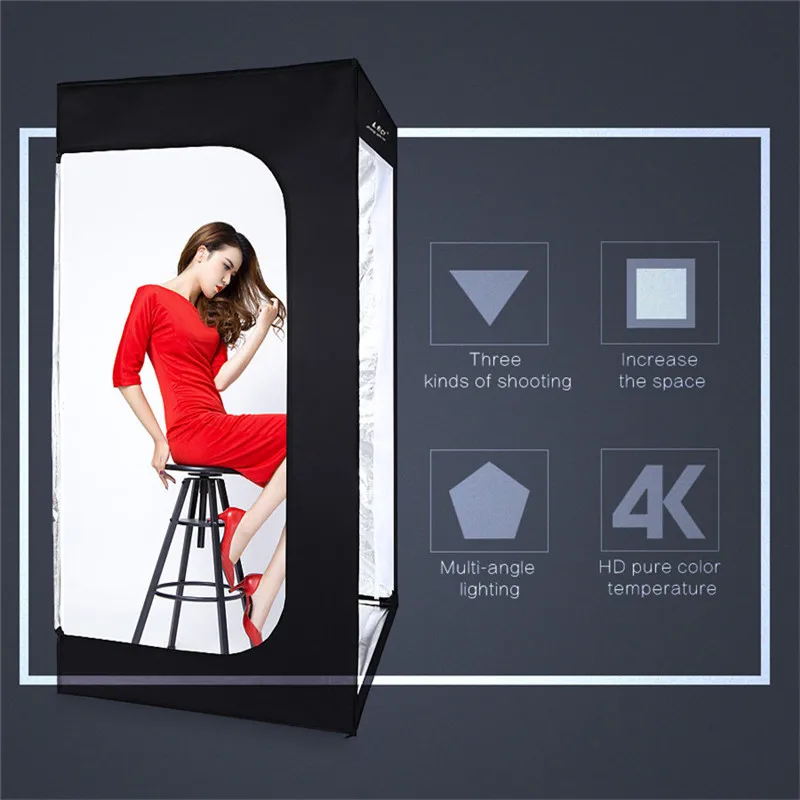 120*100*200CM Dimmable Photography Studio Light Tent Softbox LED Light Photo Box Studio Room