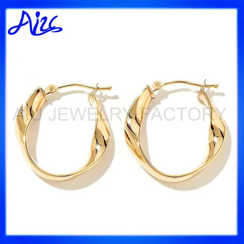 Hoop Rolled Gold Earring Models Jewelry 
